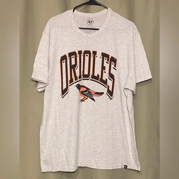 Baltimore Orioles ‘47 Heather Gray Walk Tall Franklin T-Shirt Men’s XXL - Picture 1 of 4